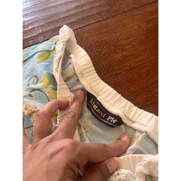 Mustard Pie Ruffle Bright Carousek crop Pants Sz 12 - Picture 4 of 5